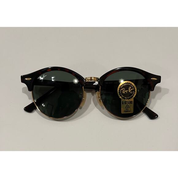 Ray-Ban Clubround Classic Sunglasses Red Havana Frame Green Lenses - Picture 2 of 6